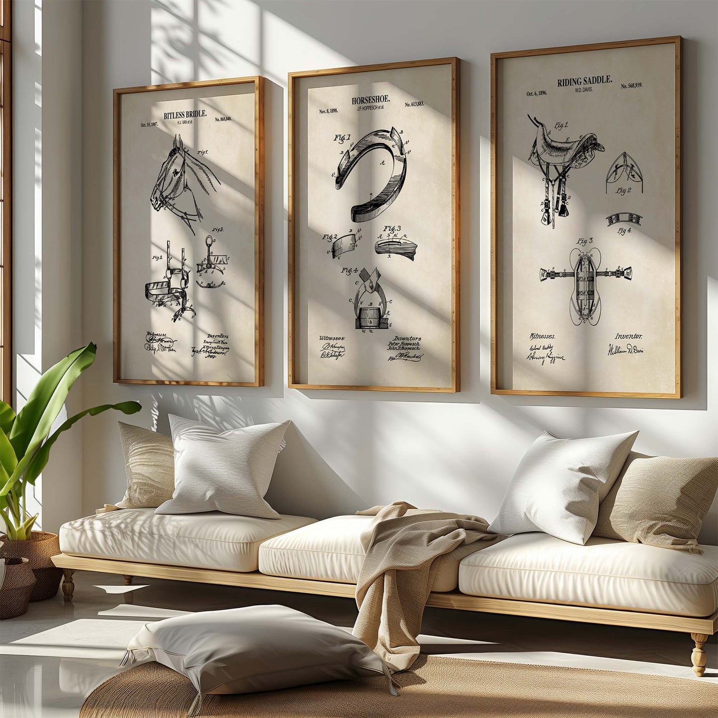 Equestrian Patent Wall Art Set - Horse Wall Art - PRINTABLE DIGITAL DOWNLOAD