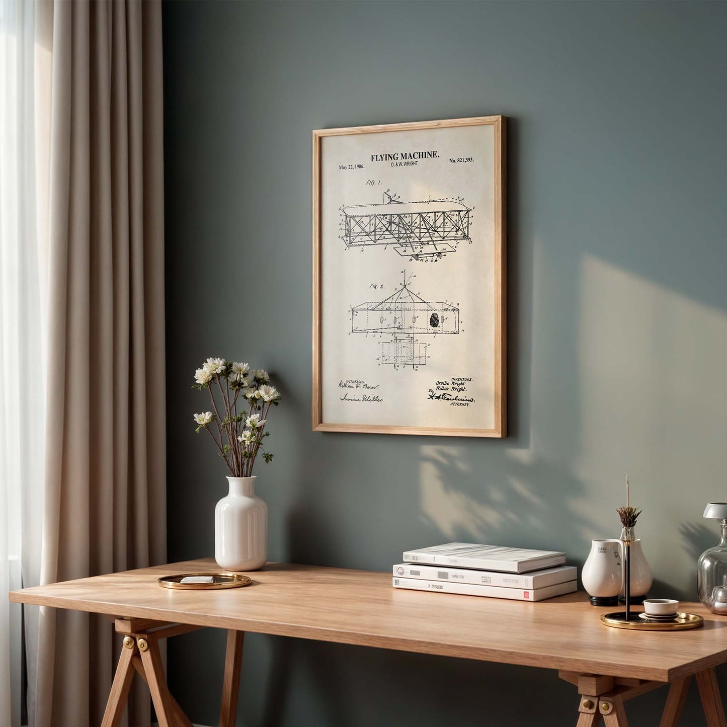 Airplane Wall Art - Historic Flying Machine Patent Print - PRINTABLE DIGITAL DOWNLOAD