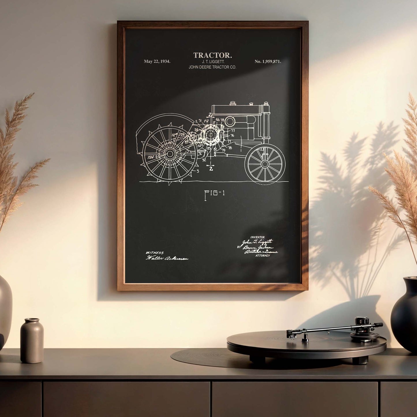 Tractor Wall Art - 1934 Tractor Patent Art- PRINTABLE DIGITAL DOWNLOAD