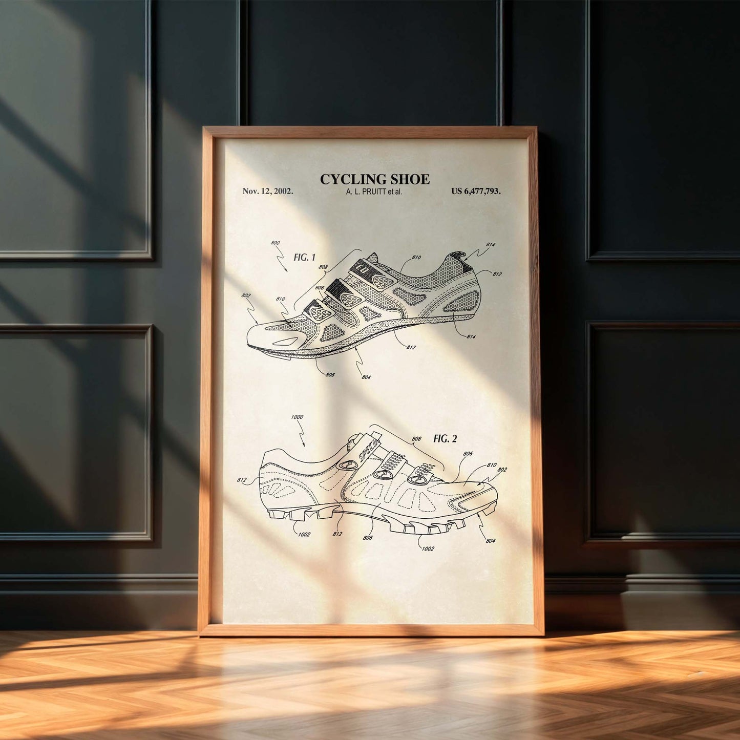 Cycling Shoe Patent Art Print - PRINTABLE DIGITAL DOWNLOAD