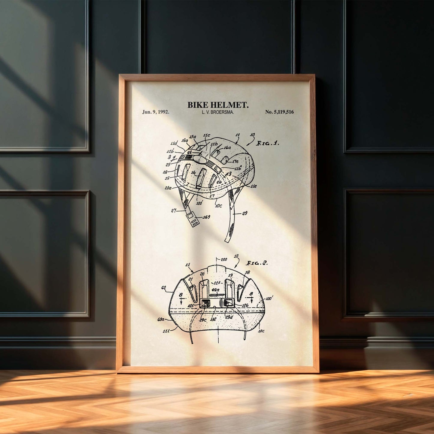 Cycling Helmet Patent Art Print - PRINTABLE DIGITAL DOWNLOAD