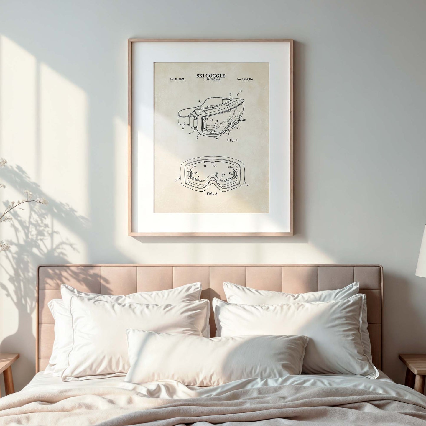 Ski Goggle Patent Wall Art - PRINTABLE DIGITAL DOWNLOAD