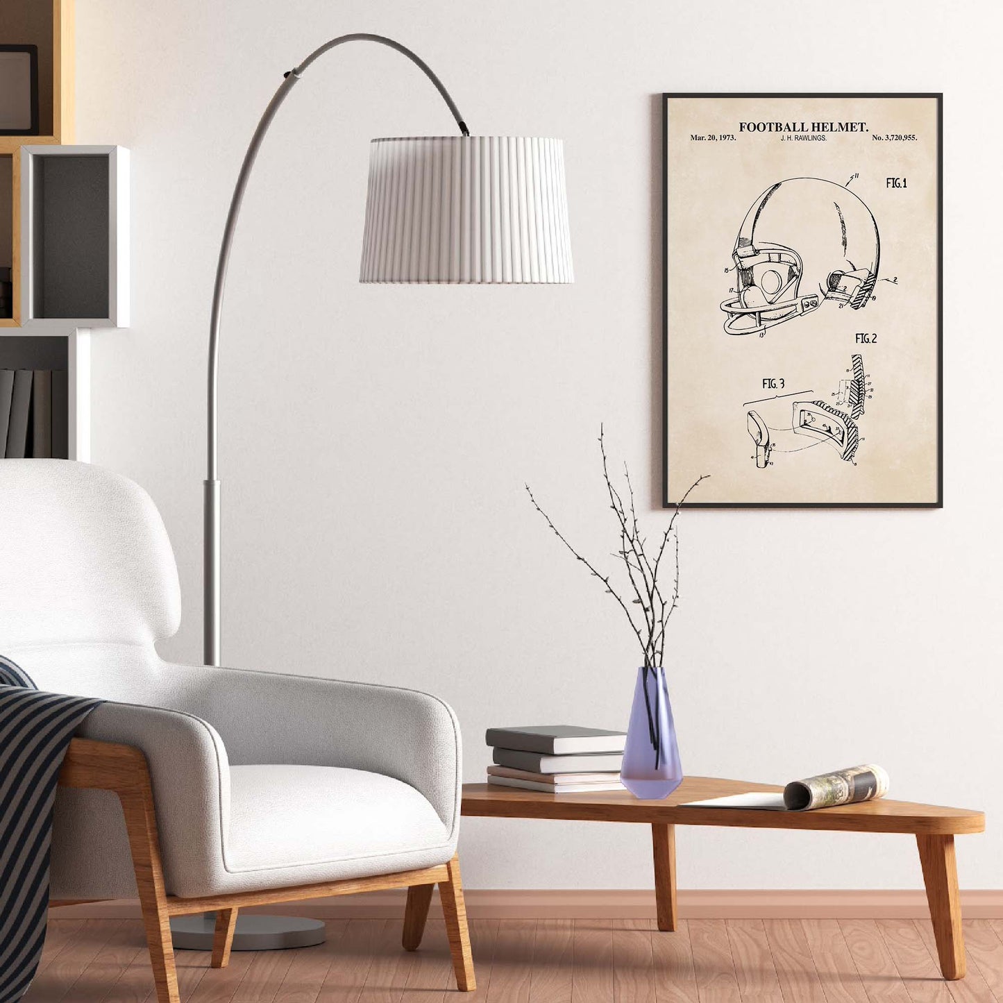 Football Helmet Patent Wall Art - PRINTABLE DIGITAL DOWNLOAD