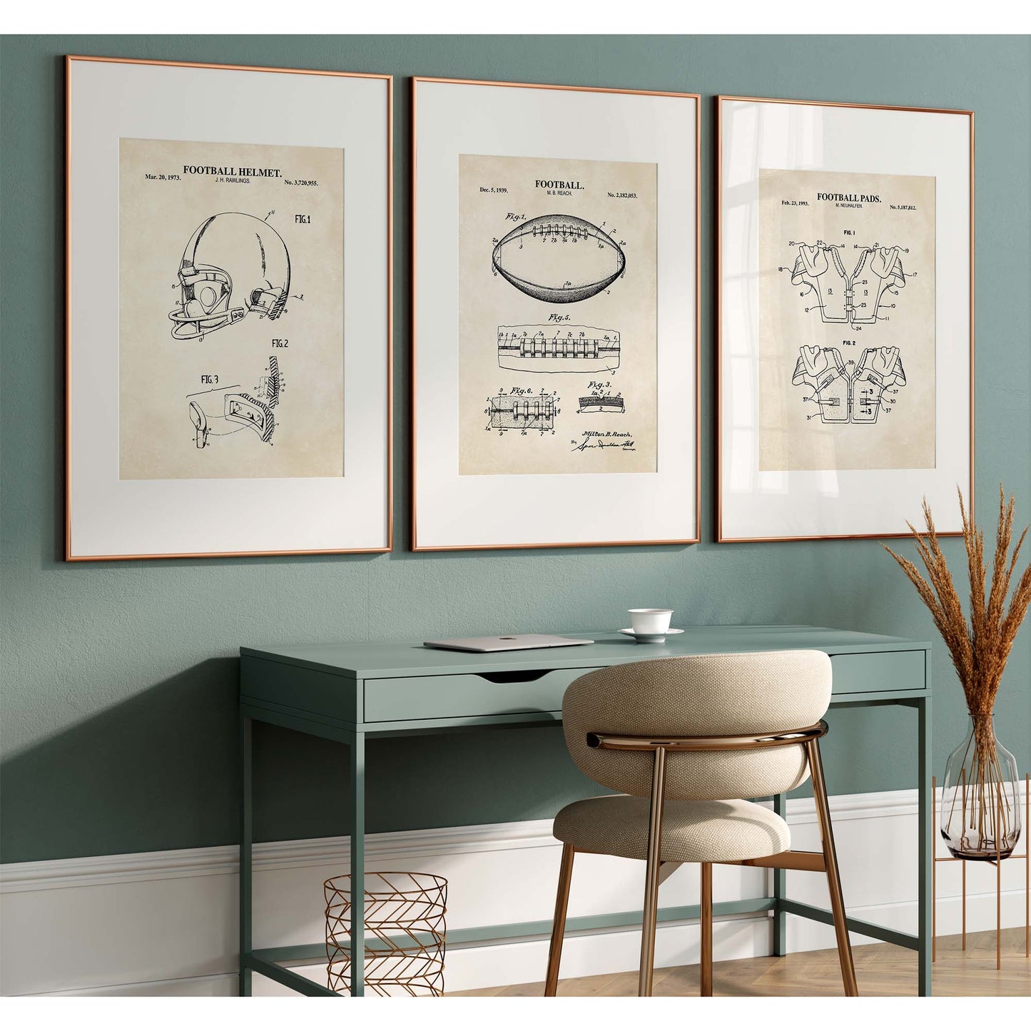 Football Patent Wall Art - Set of 3 - Printable Digital Download