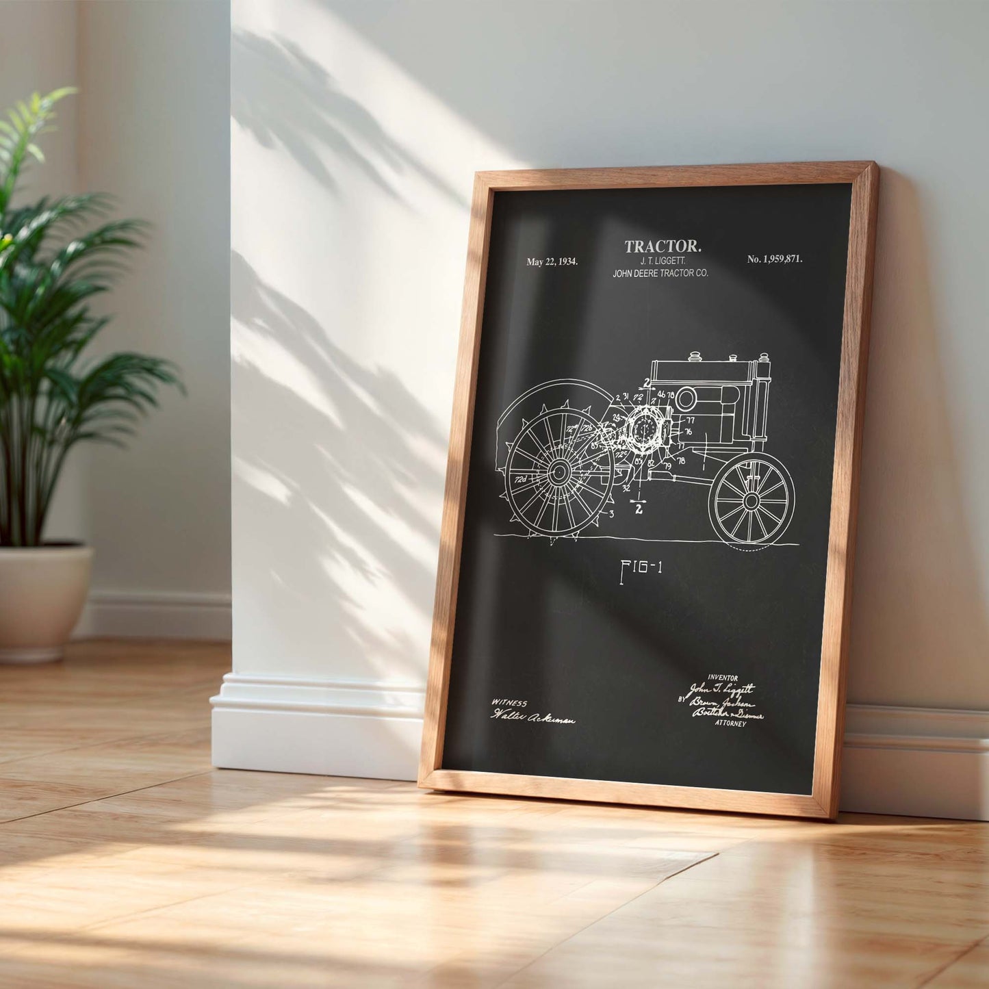 Tractor Wall Art - 1934 Tractor Patent Art- PRINTABLE DIGITAL DOWNLOAD
