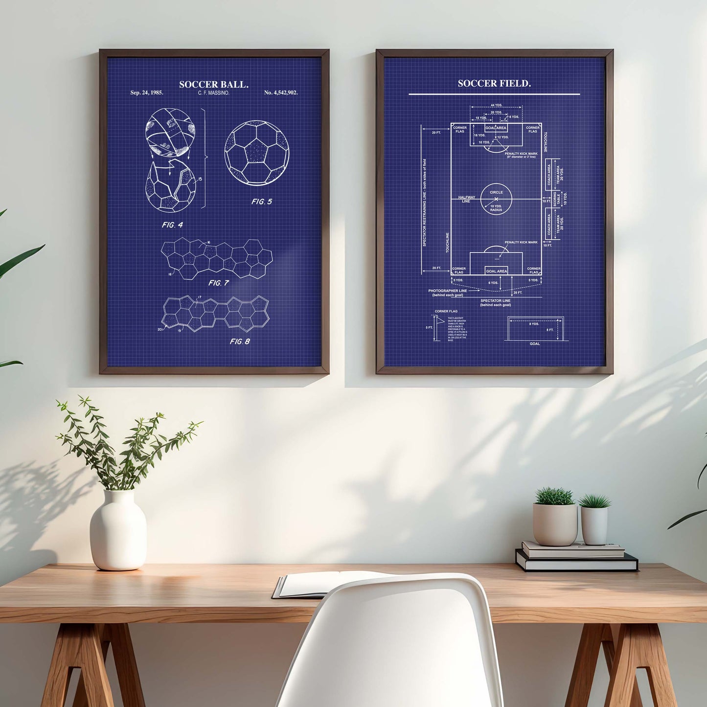 Soccer Patent Wall Art - Set of 2 Ready to Frame Prints