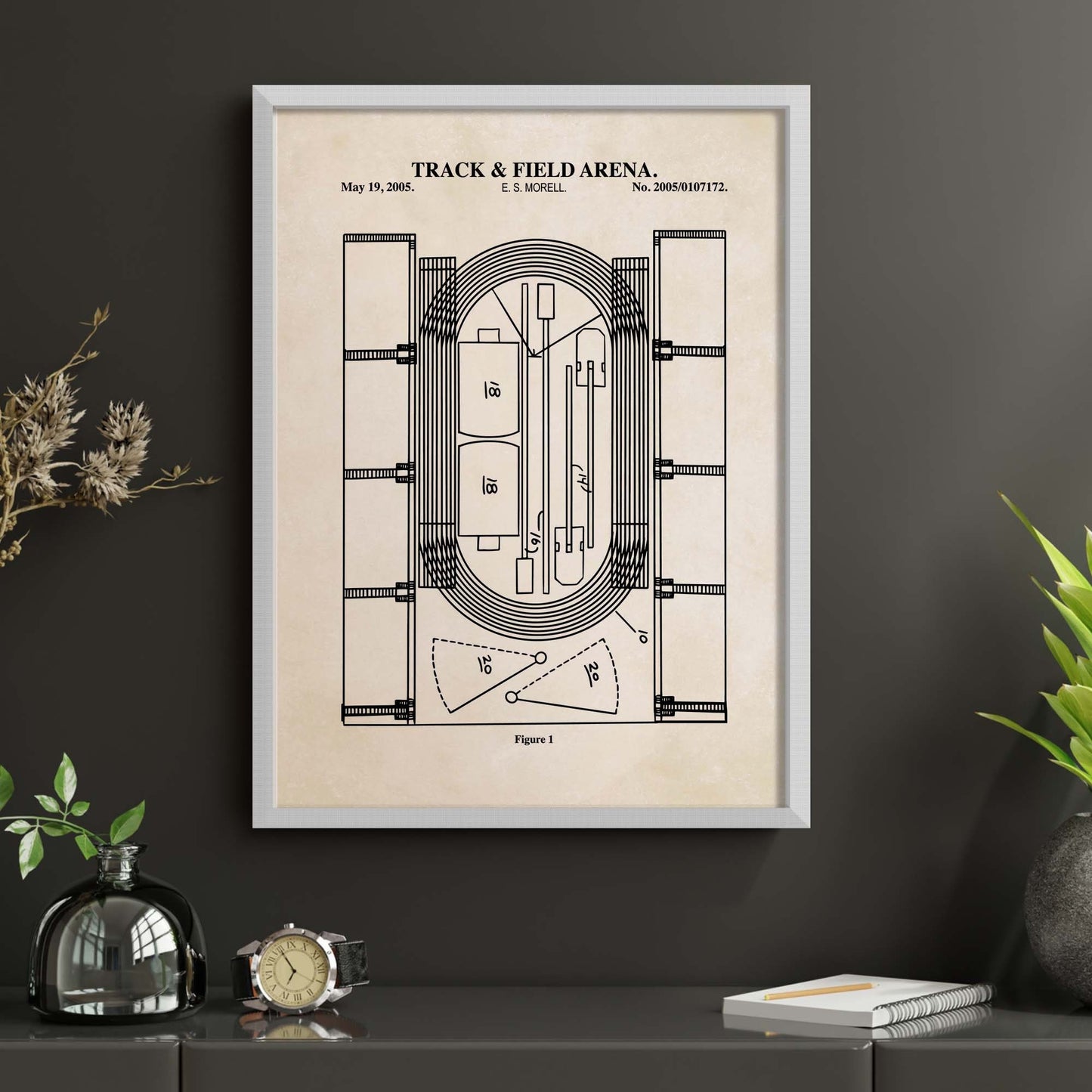 Track and Field Arena Patent Print Poster | Vintage Track Wall Art | Track Athlete Gift | PRINTABLE DIGITAL DOWNLOAD