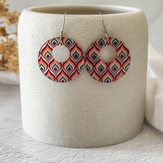 Retro Boho Circle Cutout Earrings – Handcrafted Geometric Statement Jewelry