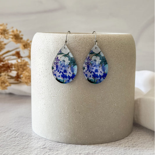 Floral Teardrop Dangle Earrings | Lightweight Everyday Artisan Jewelry