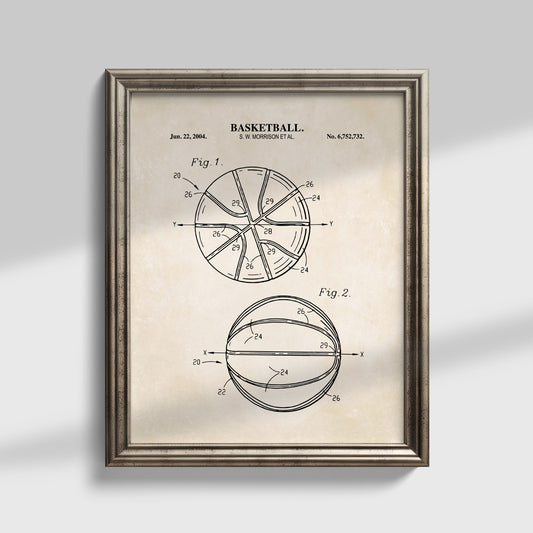Basketball Patent Wall Art - Ready to Frame Print