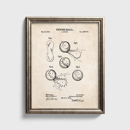 Tennis Ball Patent Wall Art - Ready to Frame Print