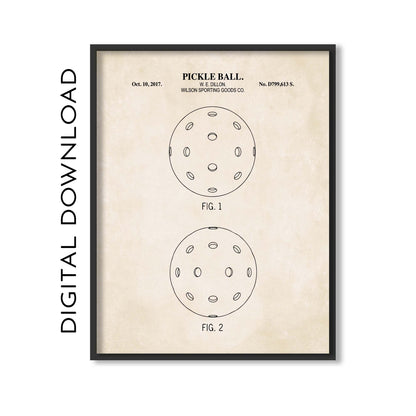 Pickleball Patent Wall Art Print - PRINTABLE DIGITAL DOWNLOAD