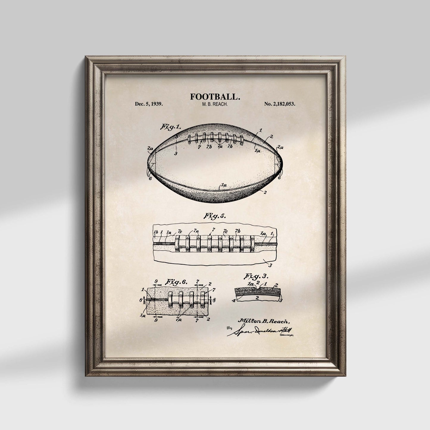 Football Patent Wall Art - Ready to Frame Print