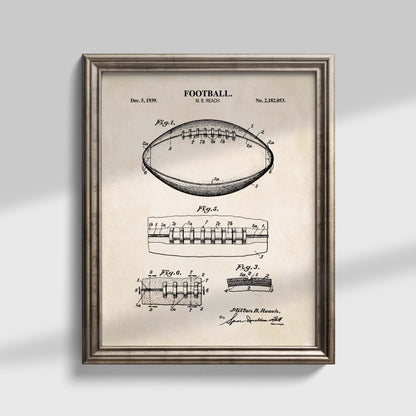Football Patent Wall Art - Ready to Frame Print