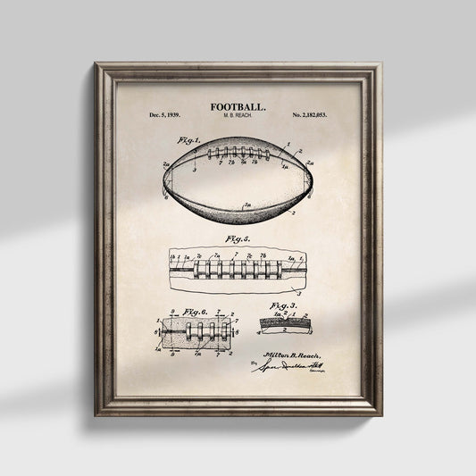 Football Patent Wall Art - Ready to Frame Print