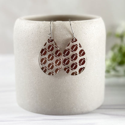 Football Teardrop Earrings - Dangle Game Day Earrings