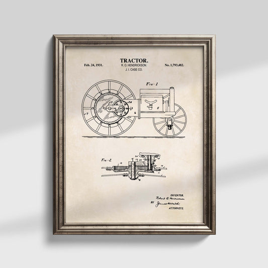 Tractor Wall Art - 1931 Tractor Patent Art - Ready to Frame Print