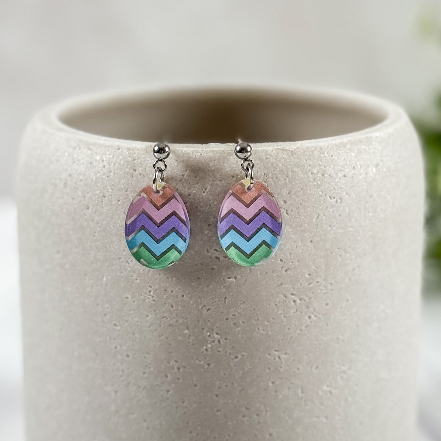 Small Easter Egg Dangle Earrings