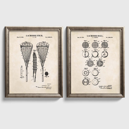 Lacrosse Patent Wall Art Set  - Set of 2 Physical Prints