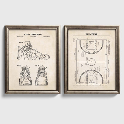 Basketball Patent Wall Art - Set of 2 Physical Prints