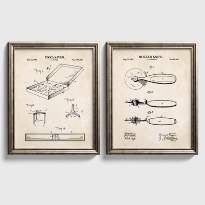 Pizza Patent Wall Art - Set of 2 Physical Prints