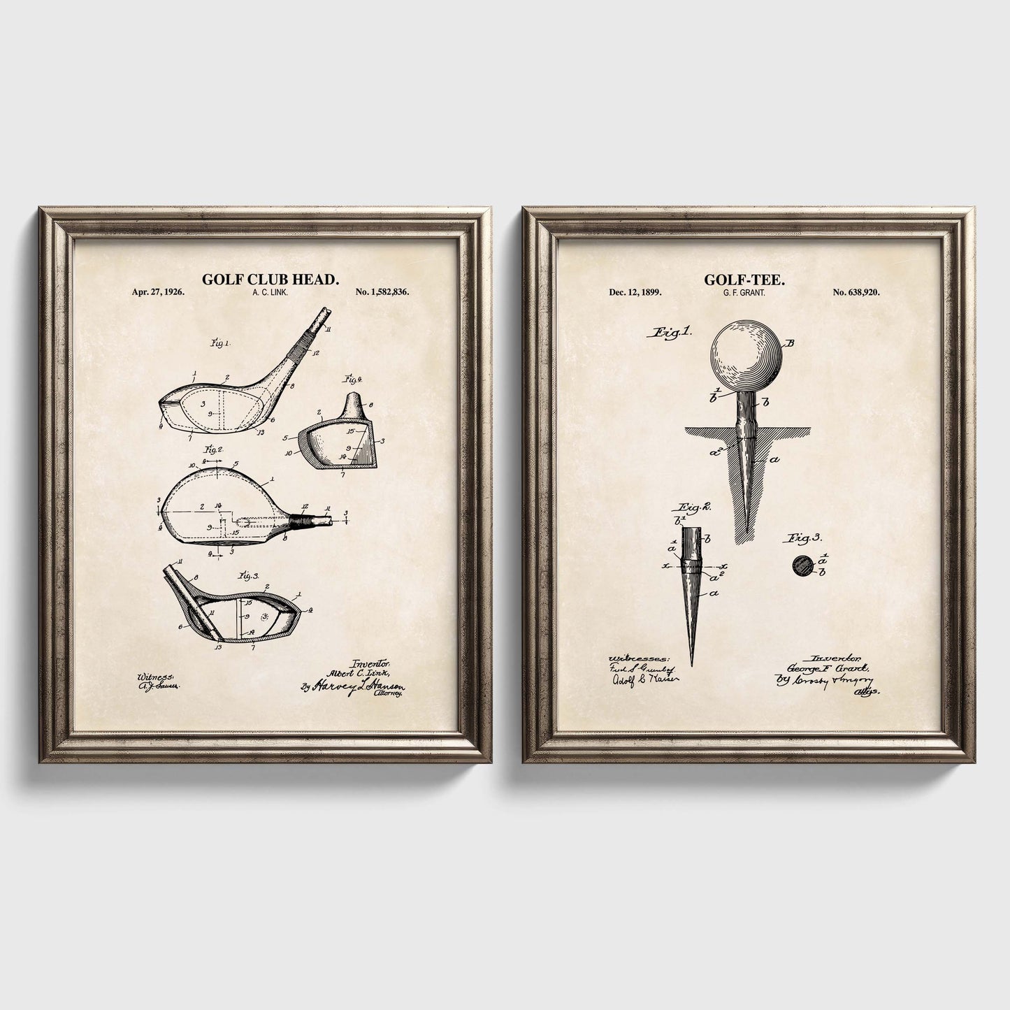 Golf Patent Wall Art Set - Ready to Frame Prints