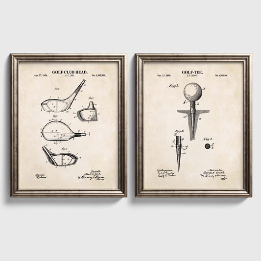 Golf Patent Wall Art Set - Ready to Frame Prints