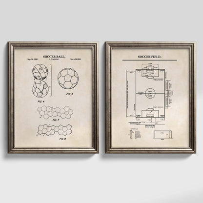 Soccer Patent Wall Art - Set of 2 Ready to Frame Prints