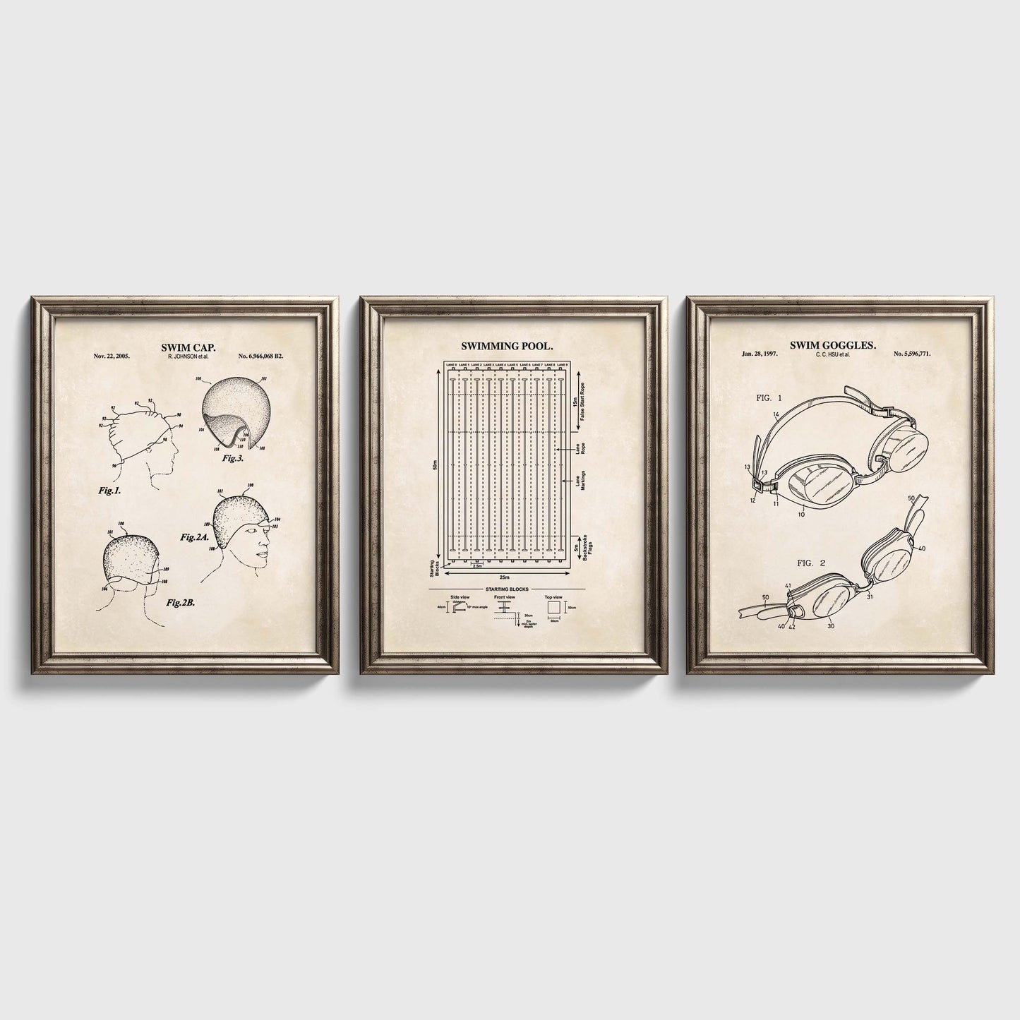 Swimming patent art set