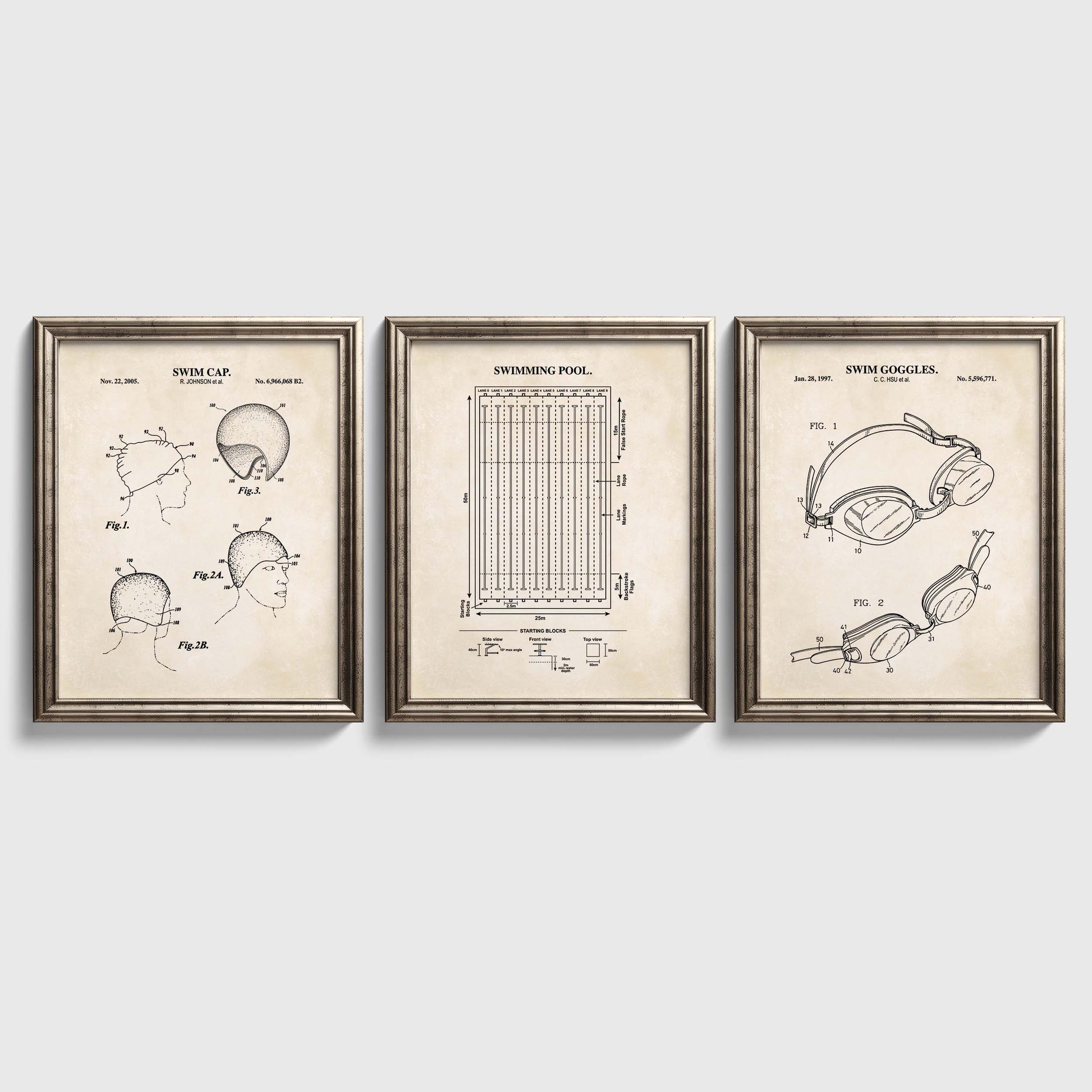 Swimming patent art set