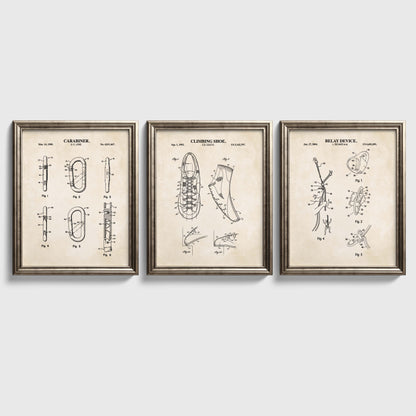 Climbing Patent Wall Art Set | Ready to Frame Prints