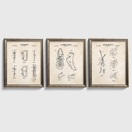 Climbing Patent Wall Art Set | Ready to Frame Prints