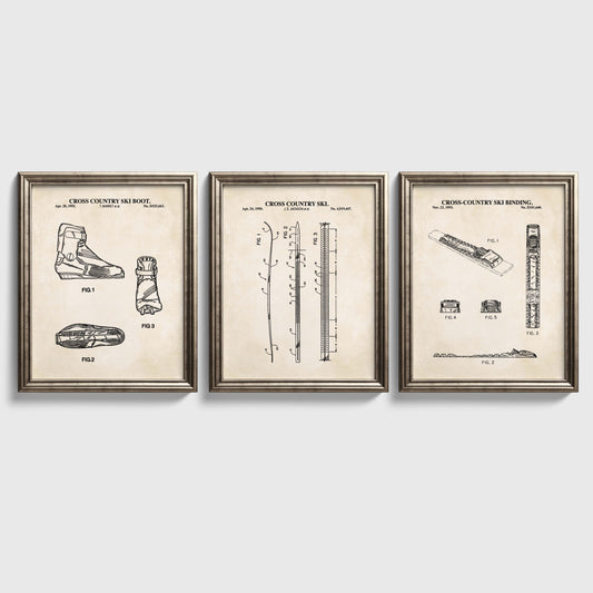 Cross Country Ski Wall Art Set | Nordic Ski Decor | Ready to Frame Prints