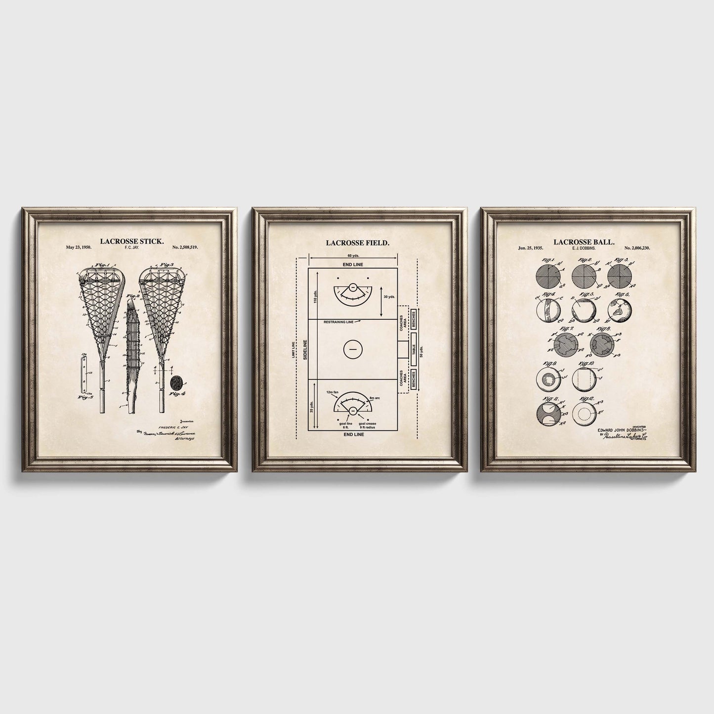 Women's Lacrosse Wall Art Set - Ready to Frame Prints