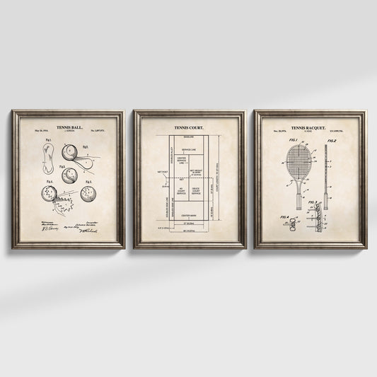 Tennis Wall Art Set - Ready to Frame Prints