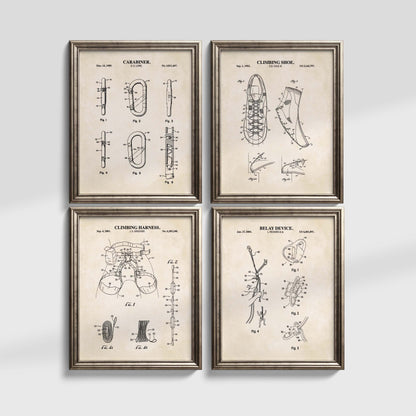 Climbing Patent Wall Art Set | Ready to Frame Prints