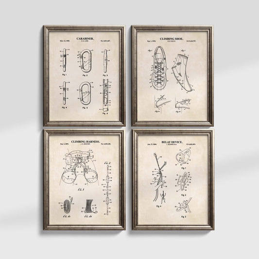 Climbing Patent Wall Art Set | Ready to Frame Prints