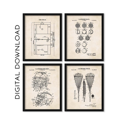 Men's Lacrosse Wall Art Set - PRINTABLE DIGITAL DOWNLOAD