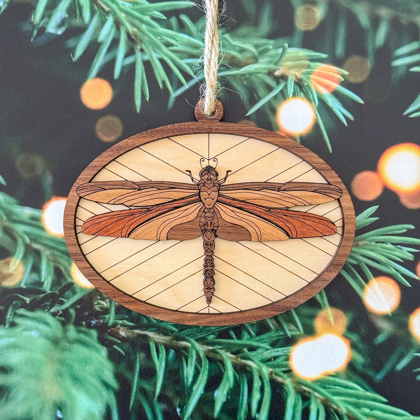 Dragonfly Wood Ornament | Handcrafted Christmas Décor
