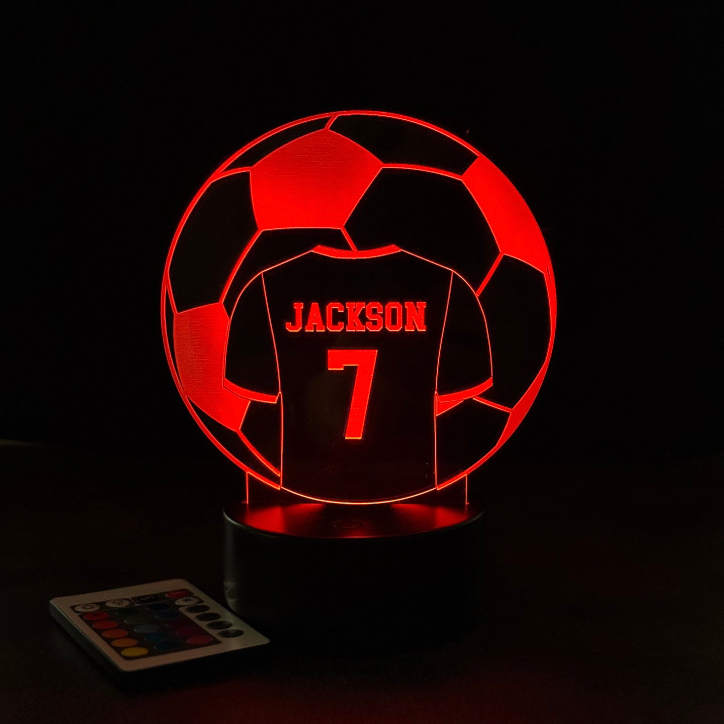 Personalized Soccer Jersey LED Light - Custom Name & Number