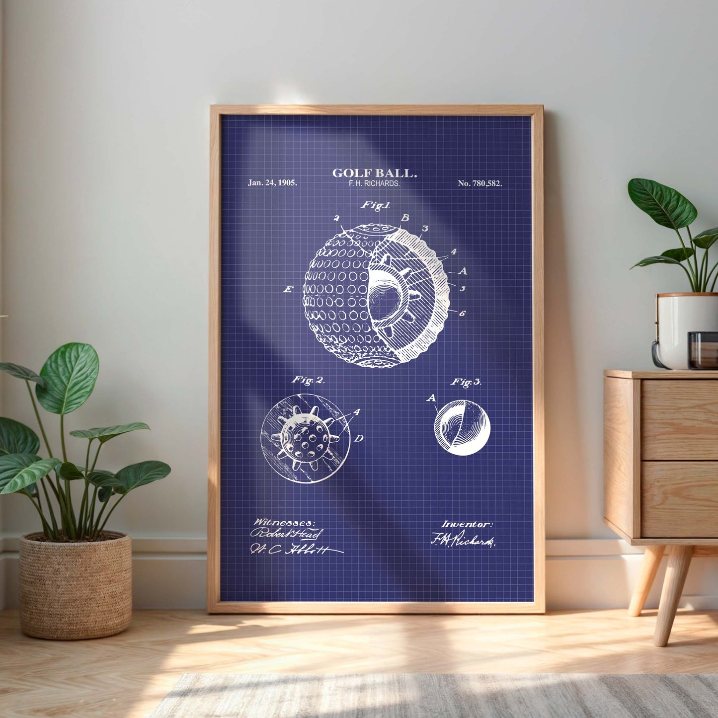 Golf Ball Patent Wall Art - Ready to Frame Print