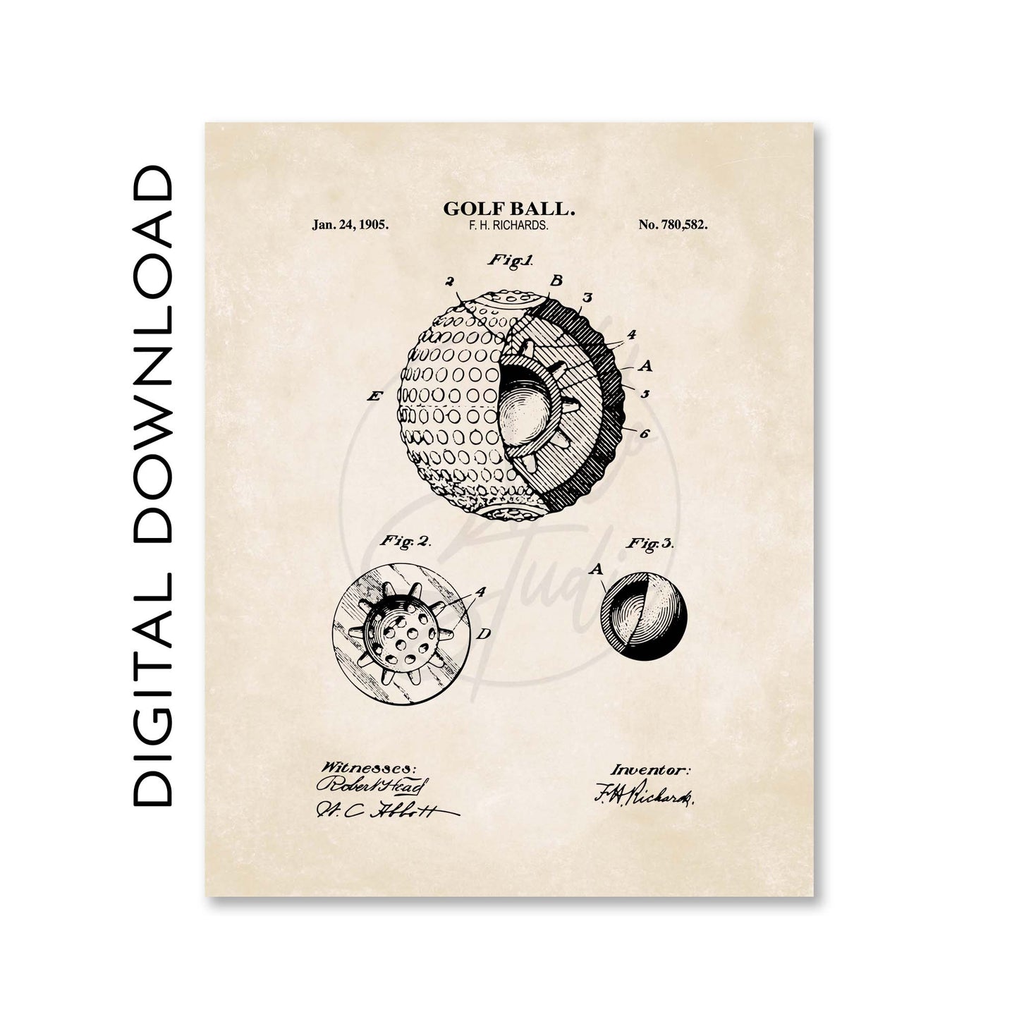 Golf Ball Wall Art - DIGITAL DOWNLOAD