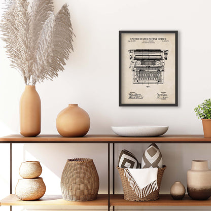Typewriter Wall Art - Antique Typewriter Patent Print Poster - PRINTABLE DIGITAL DOWNLOAD