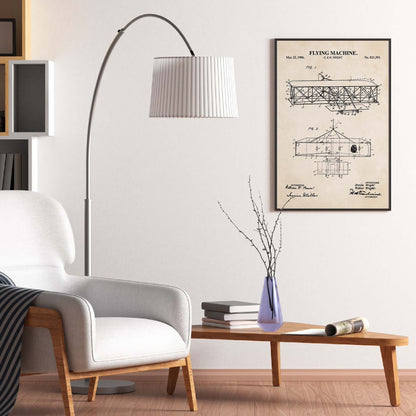 Airplane Wall Art - Historic Flying Machine Patent Print - DIGITAL DOWNLOAD
