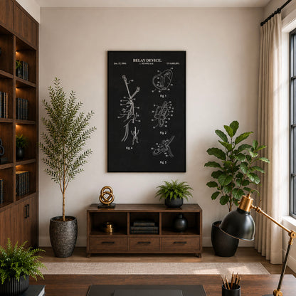 Belay Device Patent Wall Art - Ready to Frame Print
