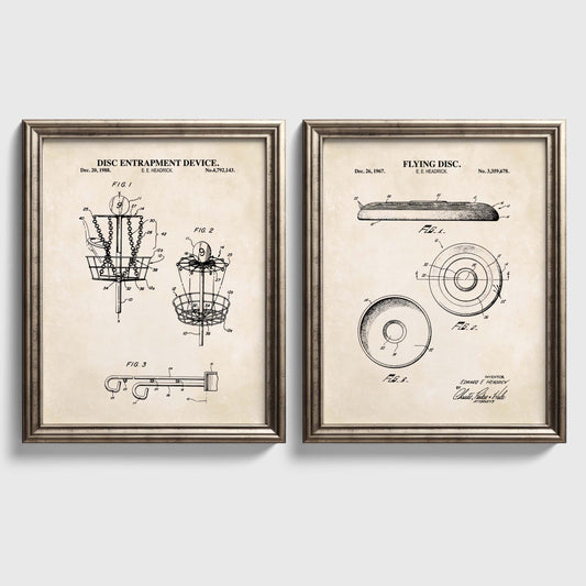 Disc Golf Patent Wall Art Set - Ready to Frame Prints