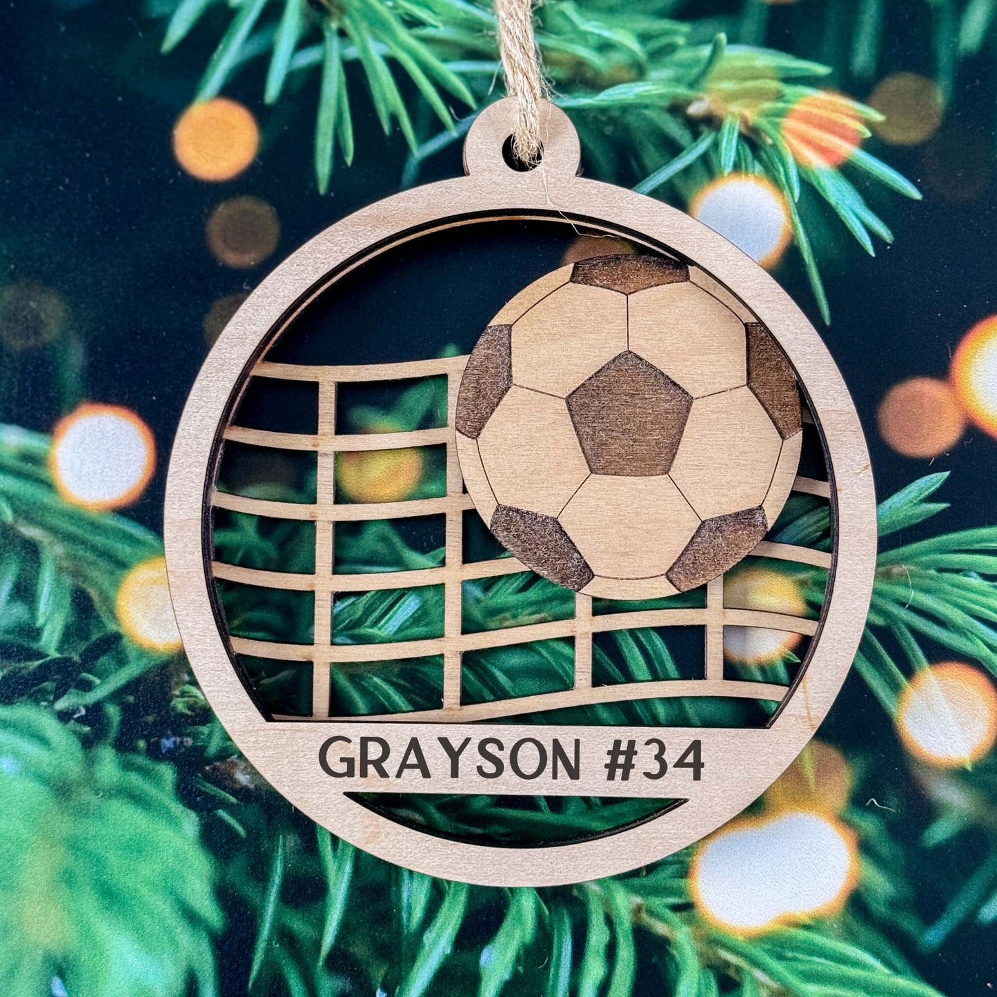 Soccer Ornament SVG | Personalized Laser Cut File