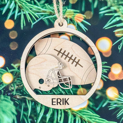 Football Ornament SVG | Personalized Layered Laser Cut File