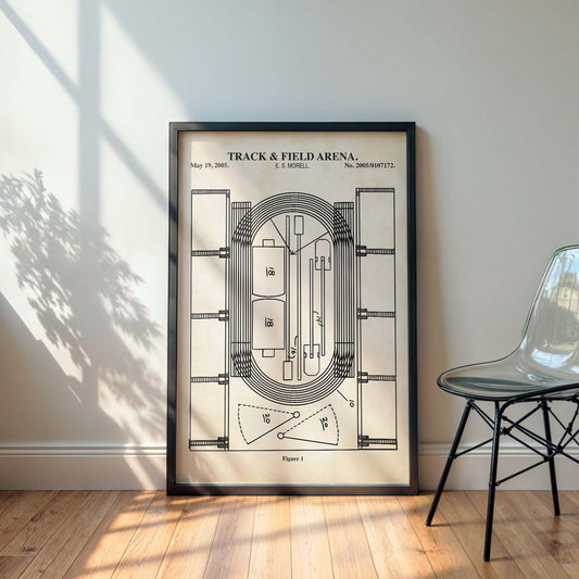 Track and Field Arena Patent Print Poster - PRINTABLE DIGITAL DOWNLOAD