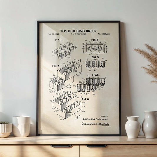 Toy Brick Patent Wall Art - PRINTABLE DIGITAL DOWNLOAD